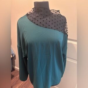 Elegant Dark Green and Black Women's Top